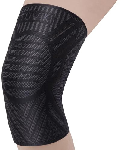 TOVIKI Knee Support for Women/Men, 2 Pack Compression Knee Brace Sleeves for Arthritis, Joint Pain, Ligament Injury, Meniscus Tear, ACL, MCL, Tendonitis, Running (M)