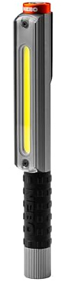 NEBO Lil Larry 500 Flex - 500 Lumen wiederaufladbare Arbeitsleuchte - Mit COB-Technologie, Magnetfuß & Taschenclip für freihändiges Leuchten, Stahlgrau