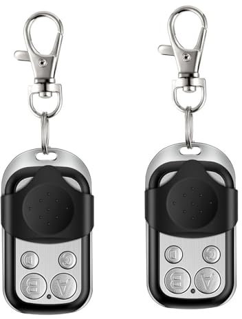 2 Pcs Universal Garage Door Opener Remote Cloning, 433MHz Remote Opener Garage With Key Cover Slide, Door Opener Remote Control Fobs, Plastic Cloning Wireless Remote Control Key Fob, For Car Garage