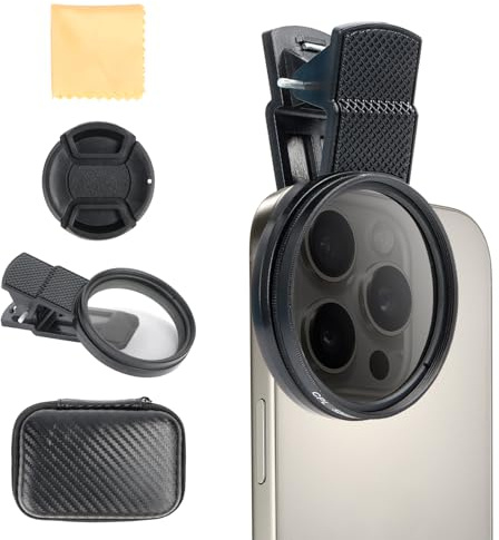 52mm CPL Filter Universell, Kamera Filter, Clip-On Handy Filter Set, für iPhone, Samsung und Andere Smartphones, Reduziert Blendung,Intensiviert Farben