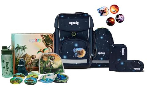 ergobag Cubo Jumbo Edition Schulranzen Set 6tlg. inkl. Fan-Box (KoBärnikus Galaxy Glow)