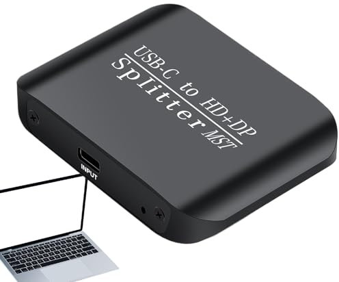 Missmisq Adaptador para Monitor, Adaptador para 2 Monitores, Gadget Portátil Multifunción Estable para Portátiles y Computadoras de Escritorio