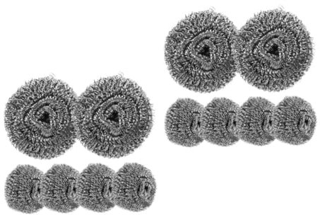 Zerodeko 12pcs Stainless Steel Dish Scrubbers Reusable Cleaning Tools for Pots Pans Metal Scrubbers for Kitchen Sinks and Dishes