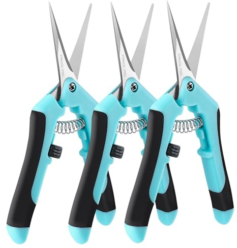 Laicky 3 st trädgårdssax, 15 cm (6,5 tum) trädgårdssax, trädgårdsarbete med raka precisionsblad av rostfritt trädgårdssax, trädgårdsarbete, blomväxt, exakt beskärning och beskärning underhåll
