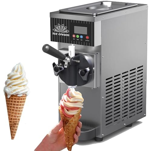 ZenSeFarin Morbida Commerciale Serve Macchina del Gelato con Il Pannello LCD, Pulizia Automatica & Pre-Raffreddamento per I Ristoranti & I Negozi di Dessert Negozi di Snack, Supermercati,Grey
