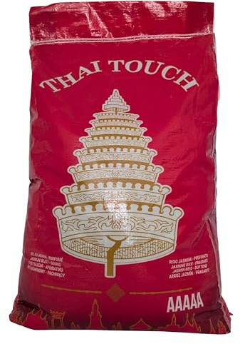 Thai Touch Jasmin Reis Grad AAAAA 18 kg Langkornduftreis, für asiatische, thailändische, japanische & vietnamesische Gerichte, ideal für Thai Curry mit Gemüse & Khao Pad Gai, höchste Qualität