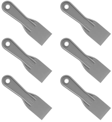 6st Plastspackel, Flexibel Spackelskrapa Väggskrapatillbehör för Reparation Spackling Lagning Putsning och Målning(Grå)