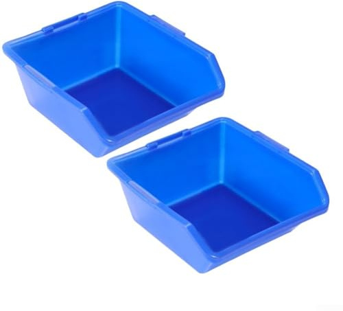 Lot de 2 boîtes de rangement en plastique avec séparateurs pour composants d'outils, tri des vis et organisation du matériel, bleu, 135 x 120 x 65 mm (bleu)