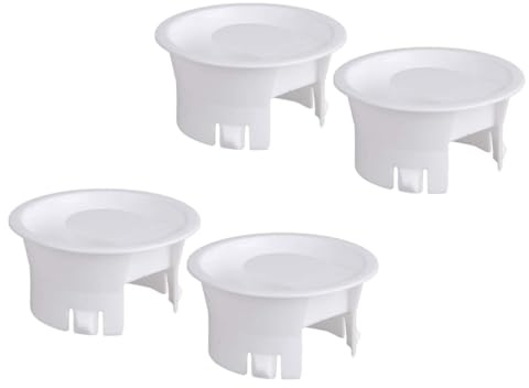 4Pcs White Glass Water Pitcher Lids Food Grade Plastic Anti-Dust Splash Resistant Stoppers Covers for Beverage Carafe Glass Pouring Pitcher, Universal Fit Plastic Covers for Water, Juice,Tea Carafes