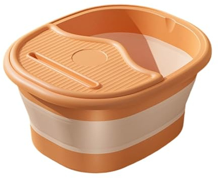 Sharplace Vasca per pediluvio pieghevole, punto di massaggio, contenitore salvaspazio, barile per lavaggio piedi, secchio per lavaggio auto, sauna, Orangina