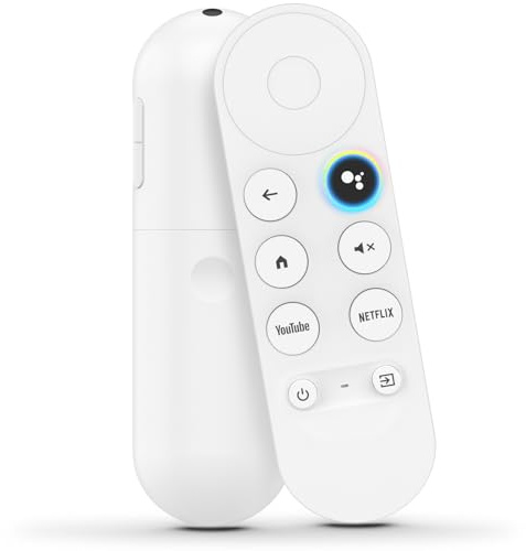 Ersättningsröstfjärrkontroll för Google Chromecast 4K snöstreaming mediaspelare - Bluetooth-fjärrkontroll för G9N9N Google (vit)