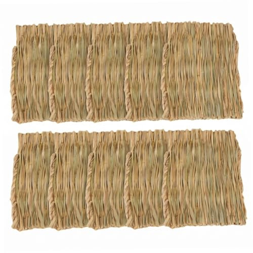 Lawnrden Ropa de Cama para Conejos, 10 Uds., Alfombrilla para Conejos de Paja Natural, Ropa de Cama para de 7, 87x11, 02 Pulgadas para hámster, Loro, Paloma y Mascotas pequeñas