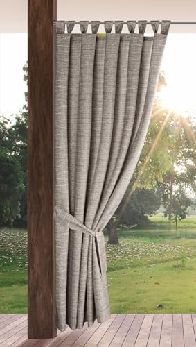 Eurofirany Garden Rideau d'Extérieur à Pattes Auto-agrippantes, 1 Pièce, Occultant & Imperméable, Protection UV, pour Balcon Terrasse Pavillon, 240 x 155 cm, Marron chiné