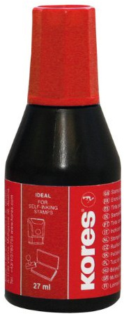 Kores - Tinta para sellos sin aceite (27 ml, 10 unidades), color rojo