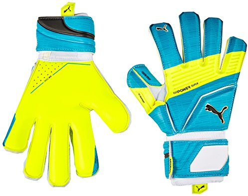 PUMA Torwarthandschuhe EvoPower Super 3, Atomic Blue/Safety Yellow/Black, 9.5