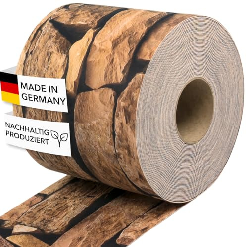 Zaundruck Sichtschutzstreifen Polyester - nachhaltiger Sichtschutz für Doppelstabmattenzaun - Motiv Windschutz 23,4 m x 19 cm - Sichtschutz-Rolle - Ziegelstein