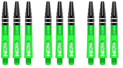 Red Dragon Nitrotech Short Shafts - Green - 3 Sets per Pack (9 shafts in Total) & Red Dragon Checkout Card