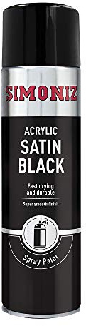 Simoniz Acrylic Satin Black Spray Paint 500ml