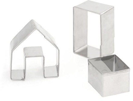 sitonelectic - Set di 3 stampi per biscotti a forma di casetta di pan di zenzero, in acciaio INOX, per Natale