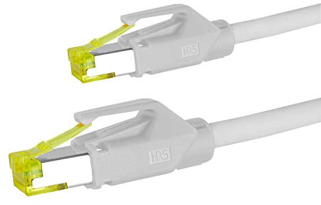 AIXONTEC 2 m CAT 7 Ethernet LAN Kabel 10 Gigabit RJ45 Profi Netzwerkkabel Grau Weiß RJ 45 Hirose TM31 Netzwerkstecker Patchkabel kompatibel CAT.5e CAT.6 A CAT 7 Kat 8 Kabel Router PC Switch PS5