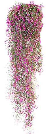 Koomiao 120 cm Hiedra Artificial Exterior Interior Falsa Planta Plástico Planta Colgante Vid para Boda Pared Colgantes Plantador Cerca de Malla (Cesta No Incluida)