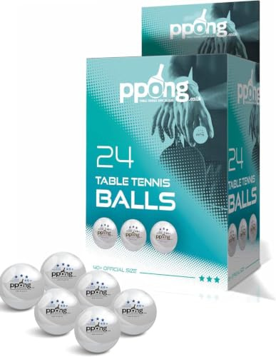 PPONG Tischtennisbälle – 24 Pack – 3-Star 40+ Pro Abs – Weiß – High Performance Ping Pong Bälle für Indoor und Outdoor Tischtennis (24 Pack Weiß)