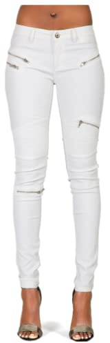 Andiwa Dam konstläderbyxor cykel dragkedja söm rumpa push-up stretch skinny PU leggings petite/vanlig/lång
