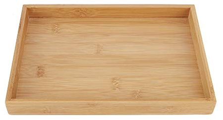 Serviertablett, Bambus-Tablett, Rechteckiges Tablett-Set Im Japanischen Stil, Tee-Getränk-Servierplatte, Holz-Serviertablett für Speisen, Frühstück, Abendessen, Kaffeetisch, Partys,(28 * 19.5 * 3 cm)