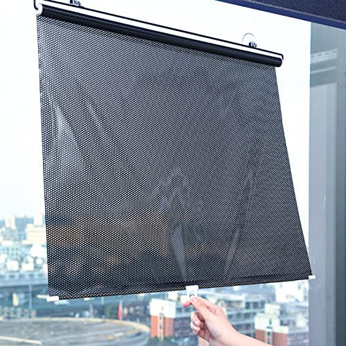 LLPEIJIE026 Verdunklungsrollo ohne Bohren,Thermo Rollos mit Saugnäpfen,Sichtschutz und Sonnenschutz,Hitzeschutz für Innen,für Fenster,Tür,Zuhause,Büro,Auto,ohne Bohren (40x60cm/15.7x23.6in)