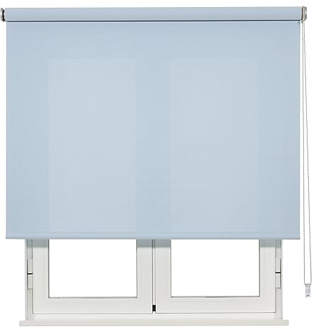 VIEWTEX | Estor Enrollable Screen 1% Apertura Blanco Turquesa 105 X 250cm | Fabricado en España | Garantia 5 años