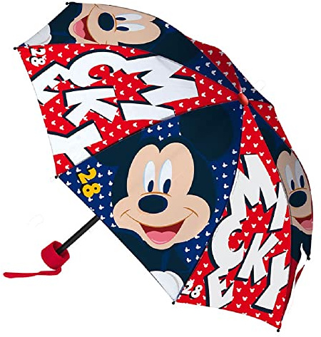 CARTOON Parapluie pliable pour enfants, structure coupe-vent, 8 rayons en fibre de verre, refermable, Mickey