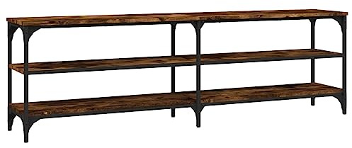 vidaXL Mueble de TV Madera contrachapada Roble Ahumado 160x30x50 cm