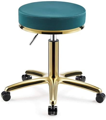 SOVORM Rollhocker Hocker auf Rädern, neigbarer Sattelhocker mit Rollen, Laborhocker mit Sitz aus grauem PU-Kunstleder, höhenverstellbar 45–55 cm, Tragkraft 160 kg, höhenverstellbar (Stil The New