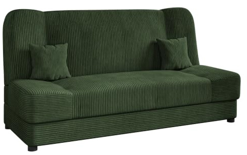 Mirjan24 Schlafsofa Jonas Cord, Sofa mit Bettkasten und Schlaffunktion, Bettsofa, Dauerschläfer-Sofa, Schlafcouch, Materialmix, Couch vom Hersteller, Wohnlandschaft (Poso 14)