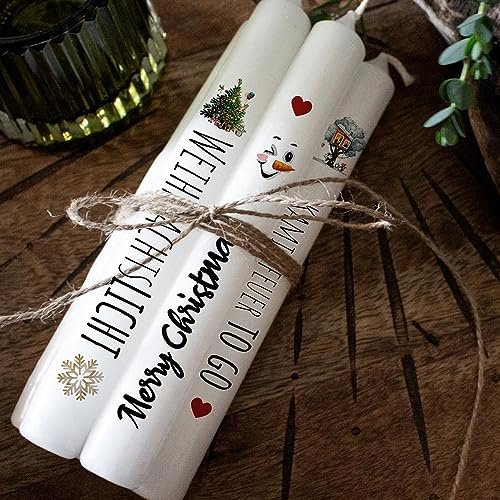 ilka parey wandtattoo-welt Kerzensticker Kerzentattoos Tattoofolie Weihnachten Winter Tiere Pinguin Schneemann für Kerzen oder Keramik A4 Bogen DIY Stickerbogen kst95