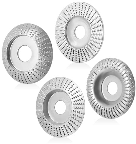 4 Winkelschleifer-Scheiben, gezahnte Scheiben, Hartmetall-Holzschleifscheiben zum Polieren, Gravieren und Schleifen, für 115mm/125mm Winkelschleifer