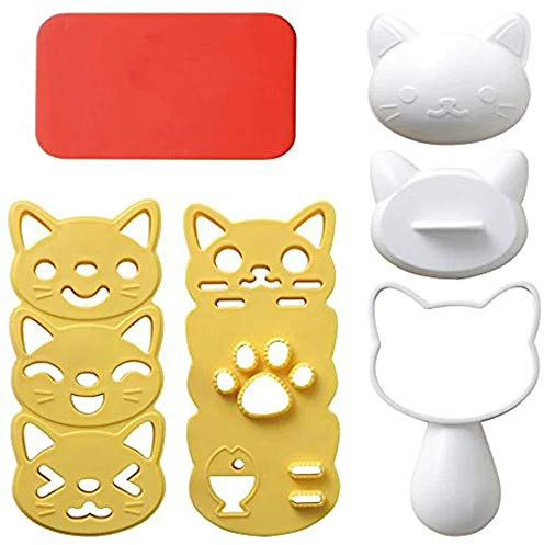 YYAOGAGNG Cat Lovely Rice Ball Mold Set - DIY Sushi Bento Nori Kitchen Mould