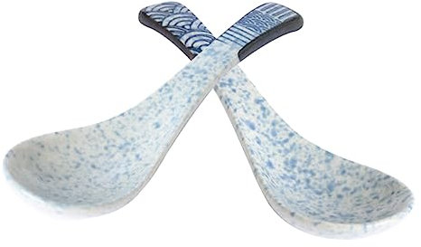 IMIKEYA 2stücke Haushaltslöffel Multifunktionslöffel Japanischer Stil Suppenlöffel Keramiklöffel Für Brei Dessert Suppe Essbarer Löffel Für Täglichen Gebrauch Picknick Und Feste