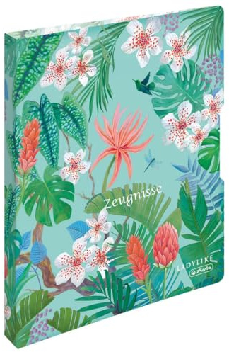 Herlitz Zeugnismappe mit 10 Hüllen und Gravur Zeugnisse / LadyLike Jungle