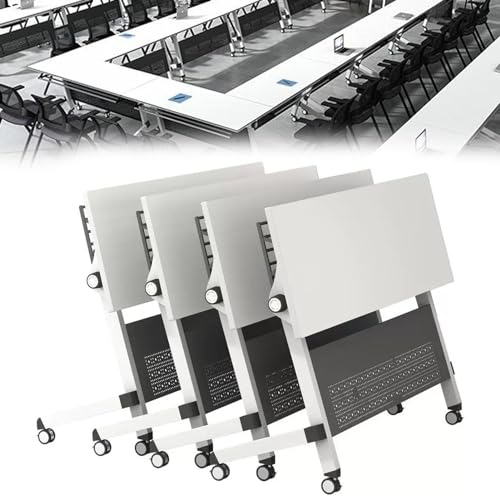 WXFKLDJ Klappbarer Konferenztisch Konferenzraumtisch Mobiler Flip-Top-Schulungstisch Rollbarer Besprechungstisch Seminartisch Mit Lenkrollen Für Büro-Konferenzräume