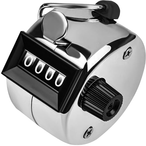 MT MALATEC Handzähler Clicker 4-stellig Manuell Personenzähler Schlagzähler Reihenzähler Rundezähler Sport Schule Coaching 23454