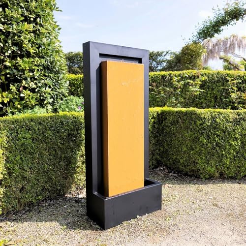 Primrose H120cm Almeida Column Water Wall Zinc Water Feature with Lights Outdoor Garden Fountain