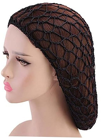 Yardenfun 2 Stück Langes Häkel Haarnetz Schlafmütze Aus Netzstoff Haarschutz Für Damen Schlafhaube Schwarz Und Weinrot