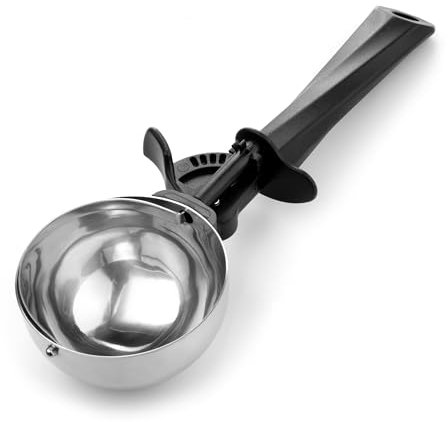 Ice Cream Scoop, 8.7 tbsp Stainless Steel Cookie Scoop 130 ml, Ice Cream Spoon with Easy Trigger, Kitchen Scoop for Ice Cream, Cookie, Mashed Potato, Meatballs, Melon Balls, Scoop Size 80mm