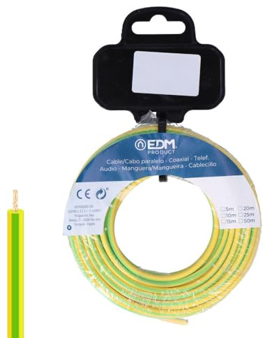 Carrete de cable H07Z1-K 4,00 mm² bicolor, 50 m, ideal para electricidad y conexiones seguras en instalaciones interiores y exteriores.