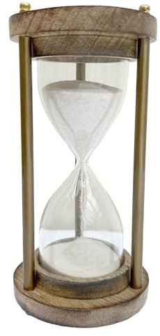Vintage Glass Sand Timer in Wooden Stand | Traditional 2-Minute Egg Timer