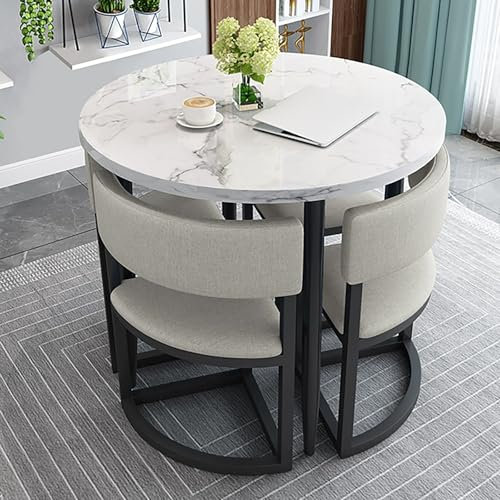 LHXLSH Besprechungstisch Kleiner Besprechungstisch, Büro-Empfangstisch, Einfacher Küchen-Esstisch-Set, für Zuhause, Wohnzimmer, Balkon, Café, Pausenraum, Büro(Gray b)