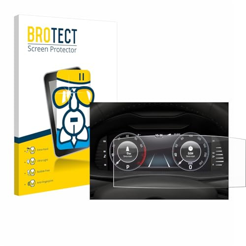 brotect Pellicola Vetro per Skoda Virtual Cockpit 10.25 | Chiara Protezione Schermo Made in Germany Durezza 9H Anti-Graffio Glass Screen Protector