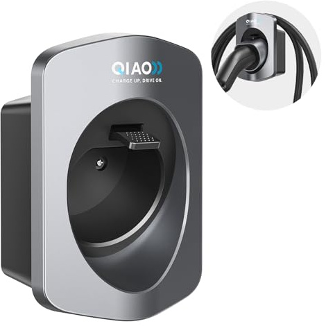 QIAO)) Typ 2 EV-Ladegeräthalterung, Wandmontage EV-Ladekabel-Organizer für Elektroautos mit Typ 2 IEC 62196-2-Steckern, Wallbox-Ladekabel-Ordnungsmanagement für den Innen- und Außenbereich