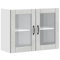 vidaXL Kitchen Wall Cabinet with Glass Door - Lucca in Concrete Grey Engineered Wood - 80cm x 31cm x 60cm - Modern Kitchen Storage Solution -